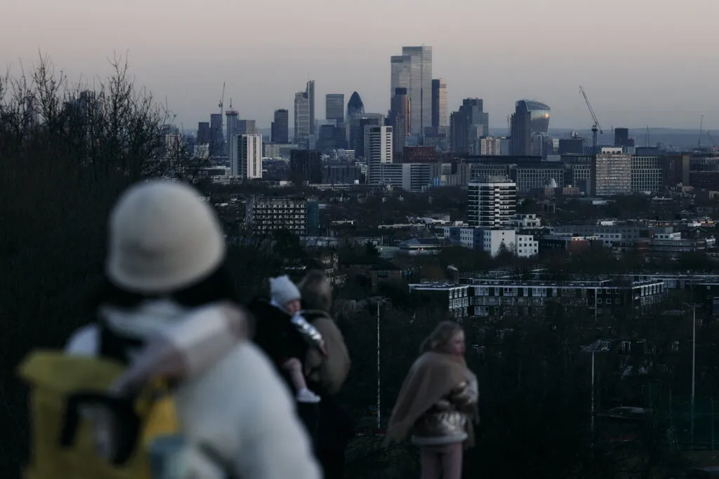 Vue de la City de Londres depuis Parliament Hill le 3 janv. 2025.